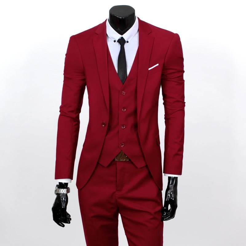 Men's Three-Piece Business Suit – Coat, Waistcoat & Trousers in England Style