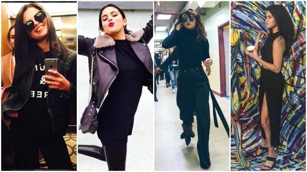 All Black Outfits with Selena Gomez