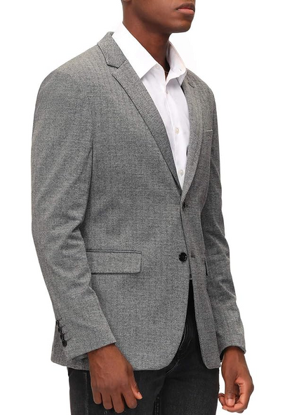 Herringbone Pattern Lightweight Casual Knit Sport Coat Blazer Jacket