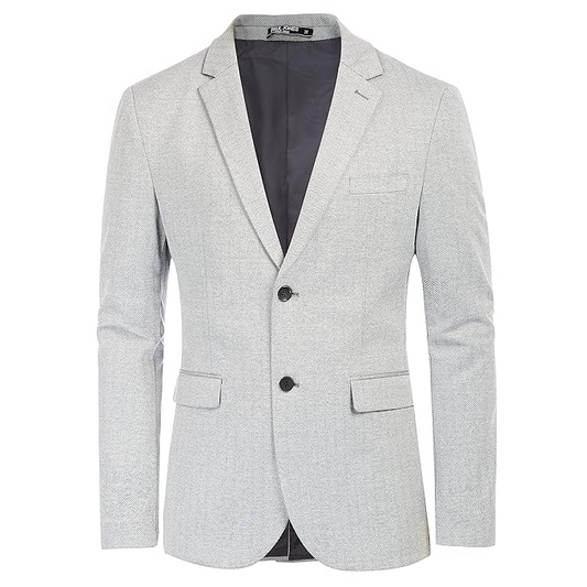 Herringbone Pattern Lightweight Casual Knit Sport Coat Blazer Jacket