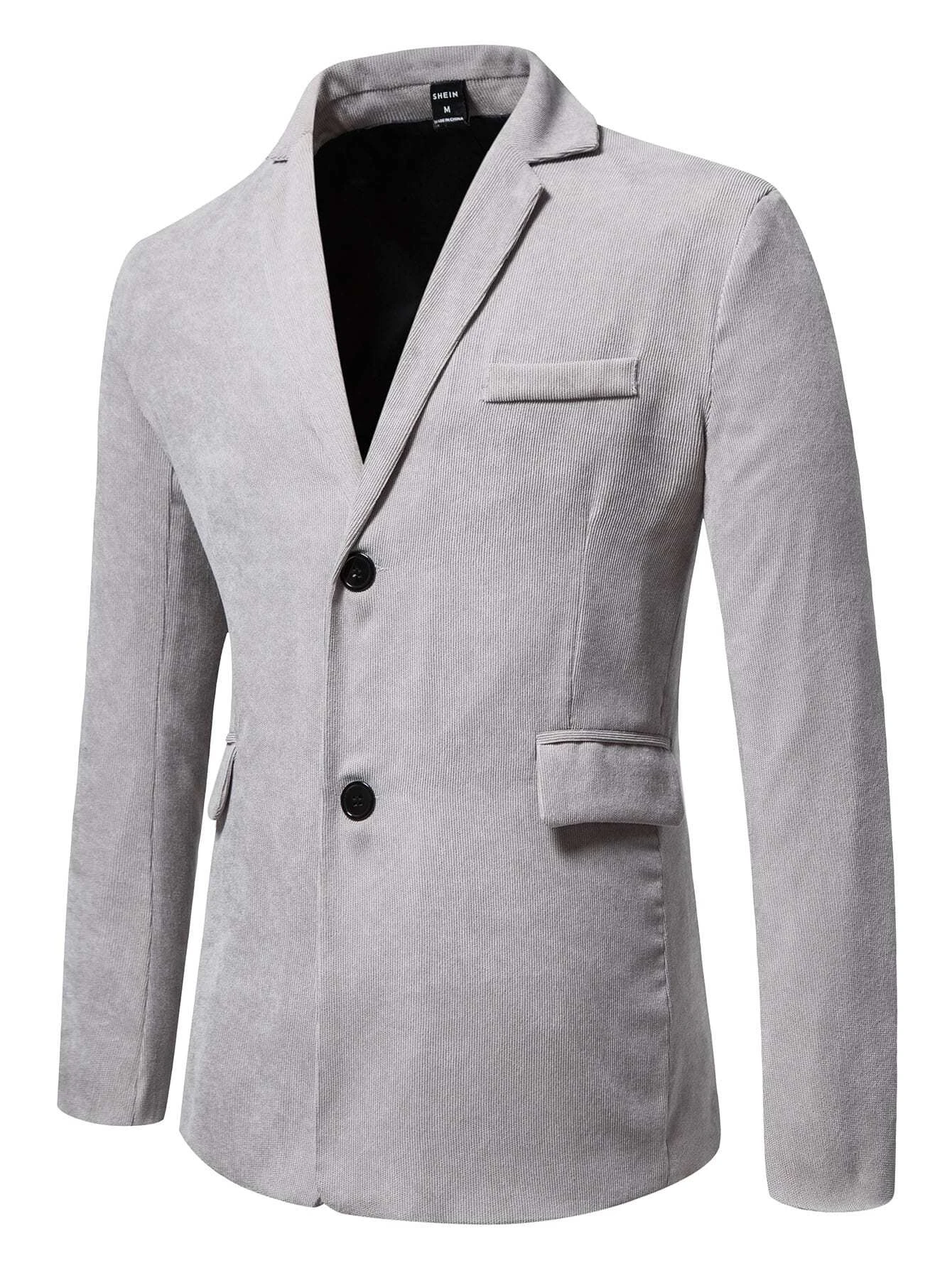 Single Breasted Button Front Corduroy Blazer