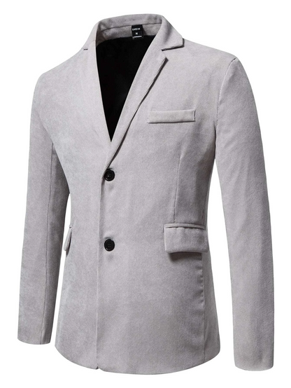 Single Breasted Button Front Corduroy Blazer