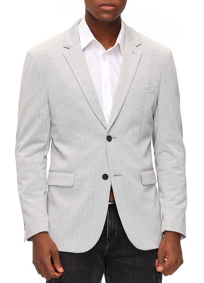 Herringbone Pattern Lightweight Casual Knit Sport Coat Blazer Jacket