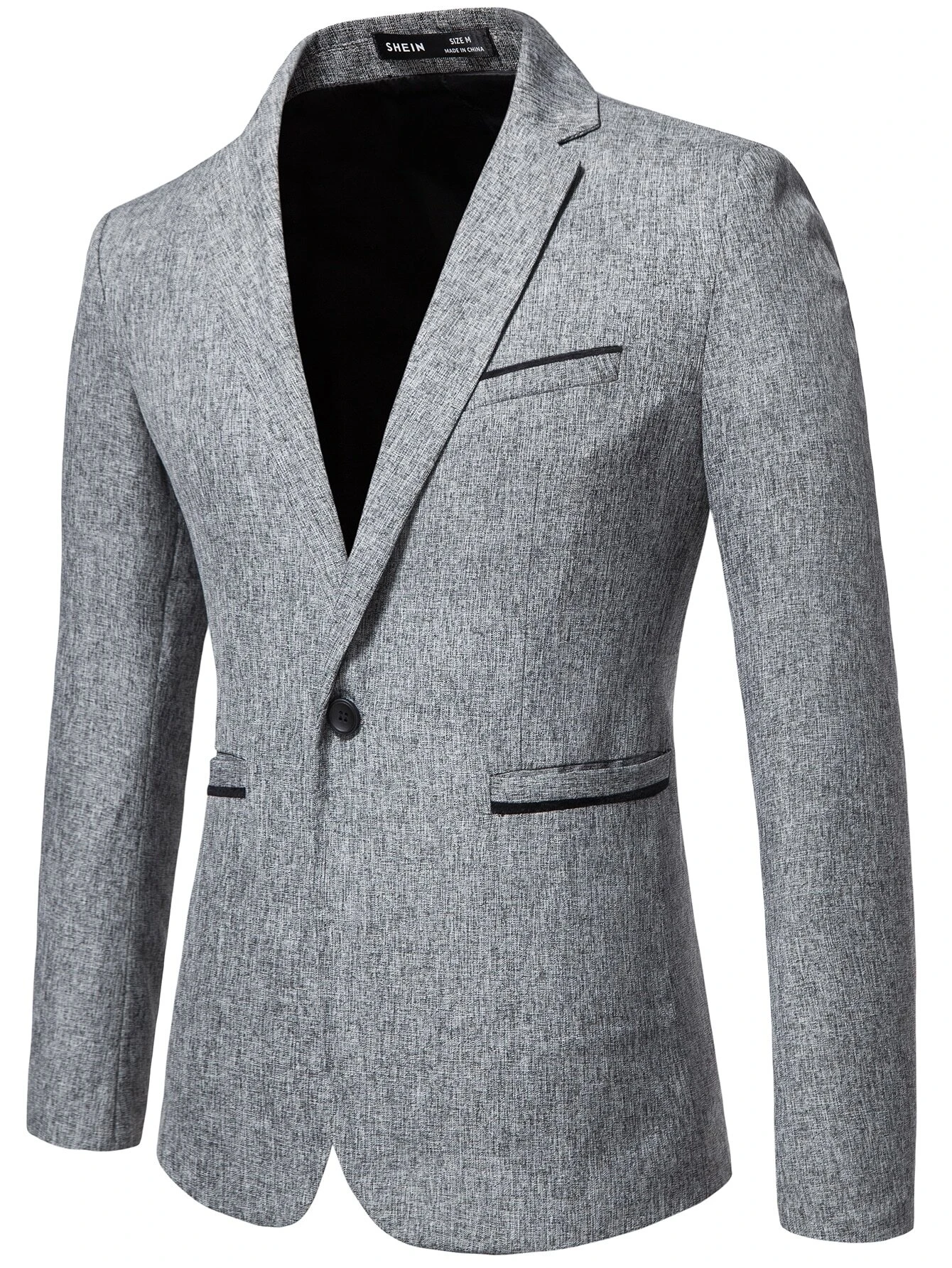 Space Dye Pocket Single Button Blazer
