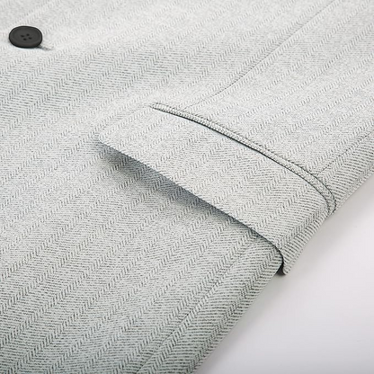 Herringbone Pattern Lightweight Casual Knit Sport Coat Blazer Jacket