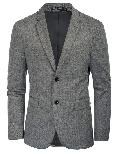 Herringbone Pattern Lightweight Casual Knit Sport Coat Blazer Jacket