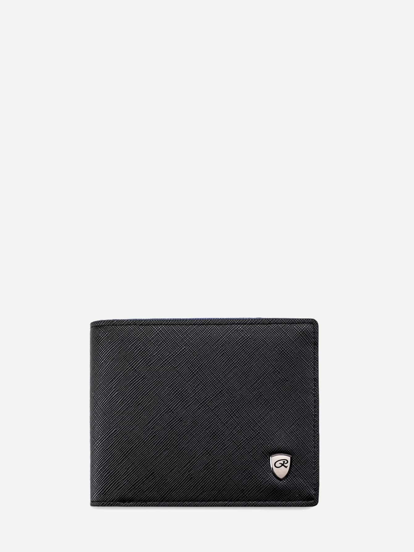 Black Mini Fold Over Wallet With Card Slot
