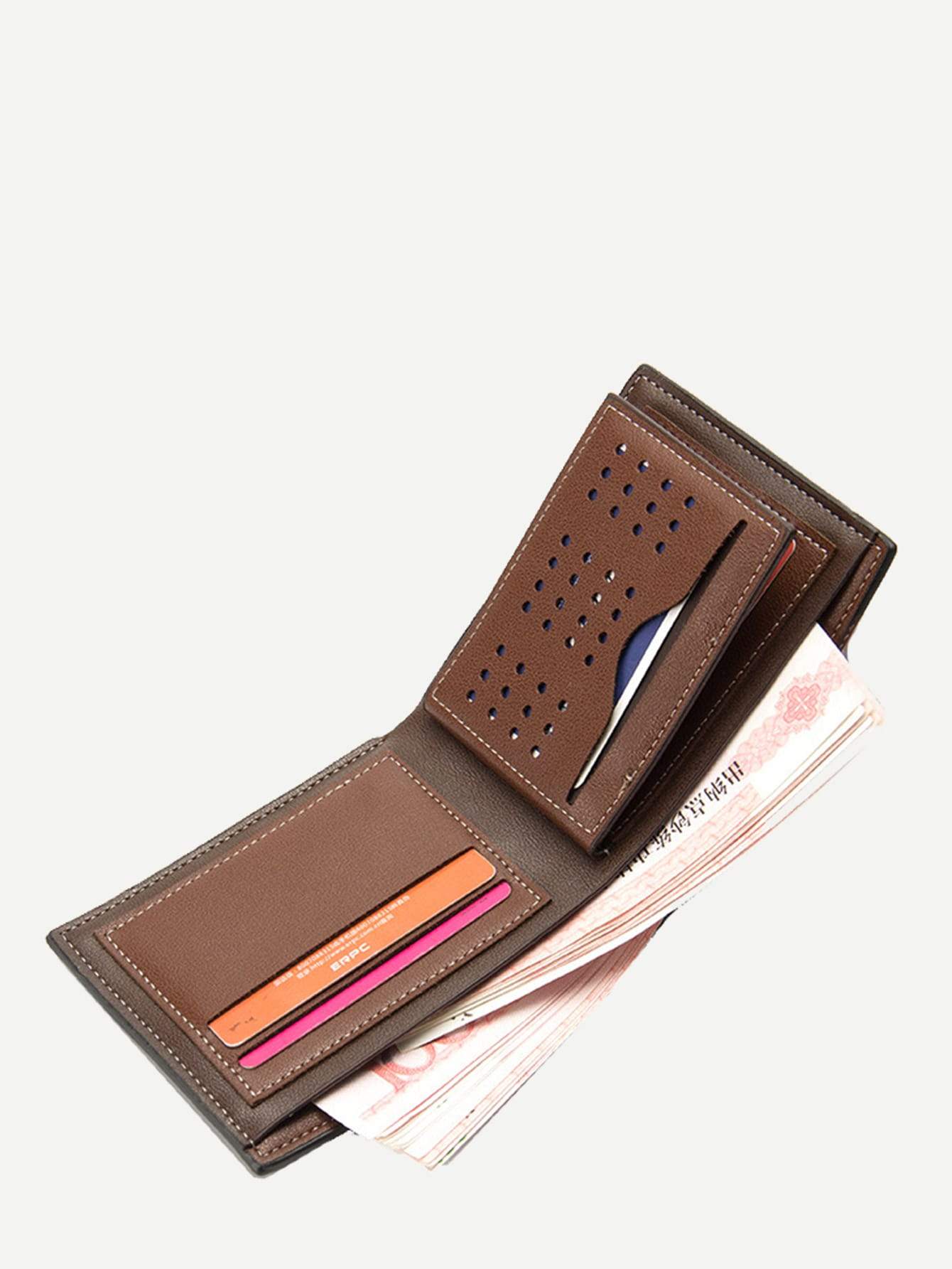 PU Leather Black Fold Over PU Wallet