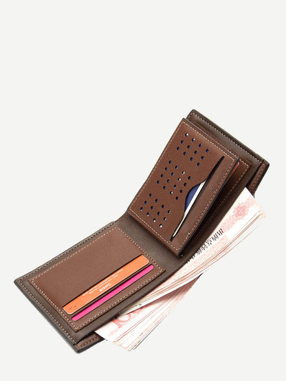 PU Leather Black Fold Over PU Wallet