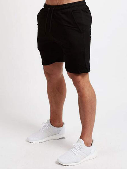 Black Cotton Drawstring Waist Shorts