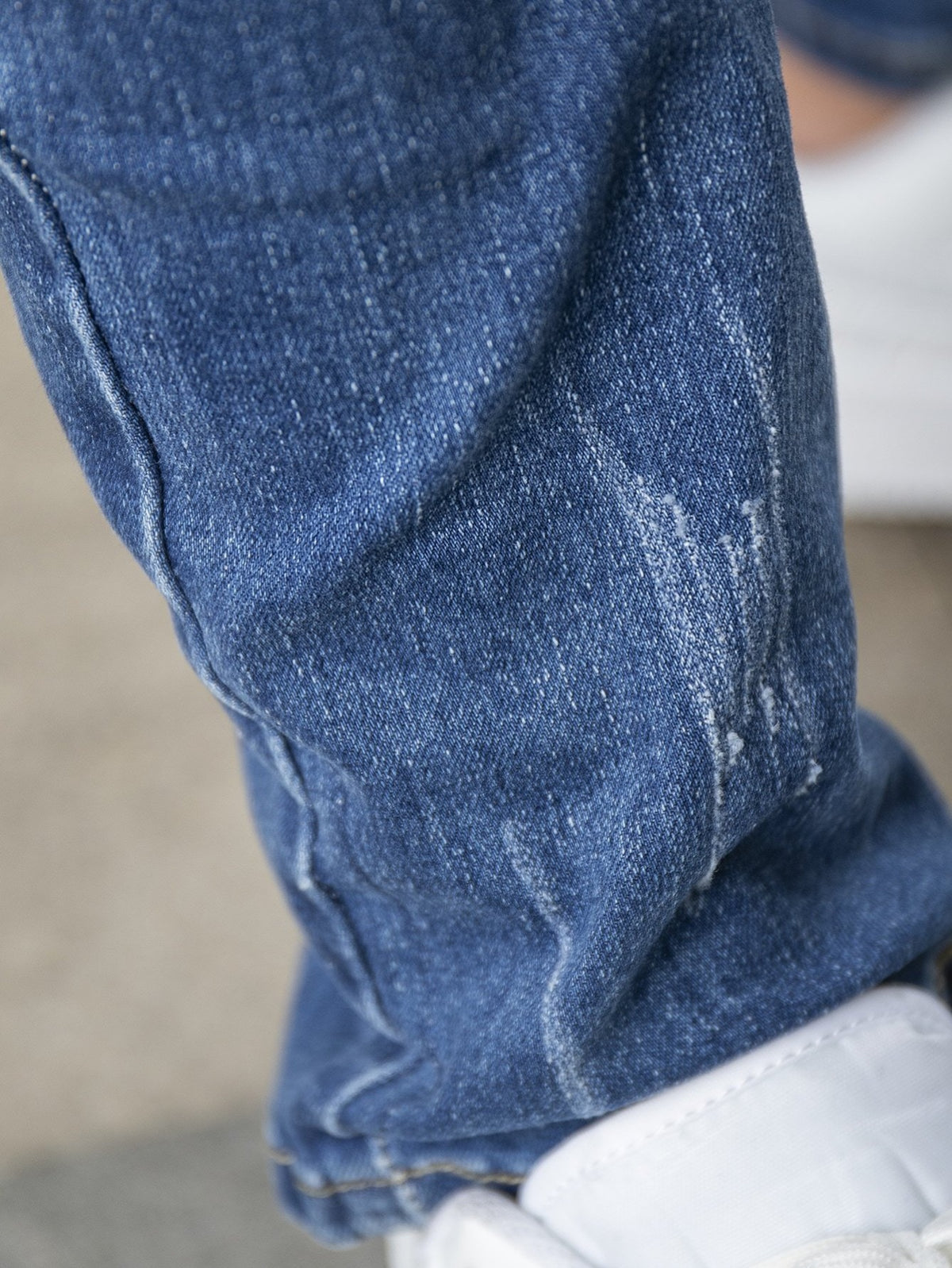 Blue Medium Wash Ripped Frayed Cat Scratch Skinny Jeans