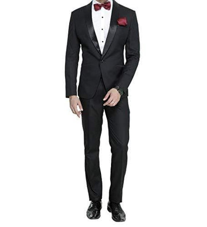 Shawl Collar One Button Slim Fit Tuxedo Suit