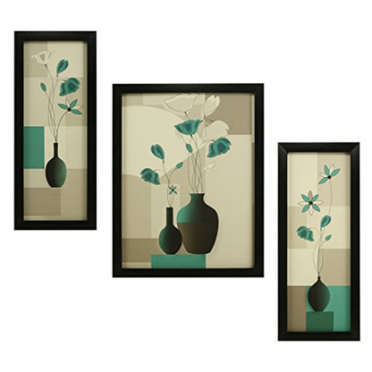 3 Pc Set of Floral Paintings Without Glass