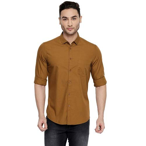 Solid Colour Cutaway Collar Slim Fit Shirt