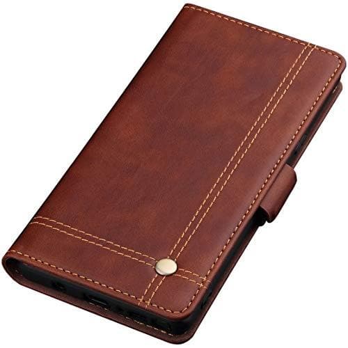 Magnetic Flip Cover for Samsung Galaxy Note 9 Leather Case Wallet Slim Book Cover with Card Slots Cash Pocket Stand Holder - Brown