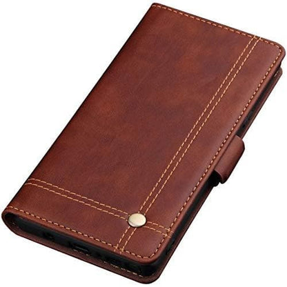 Magnetic Flip Cover for Samsung Galaxy Note 9 Leather Case Wallet Slim Book Cover with Card Slots Cash Pocket Stand Holder - Brown