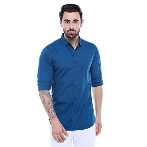 Solid Colour Cutaway Collar Slim Fit Shirt