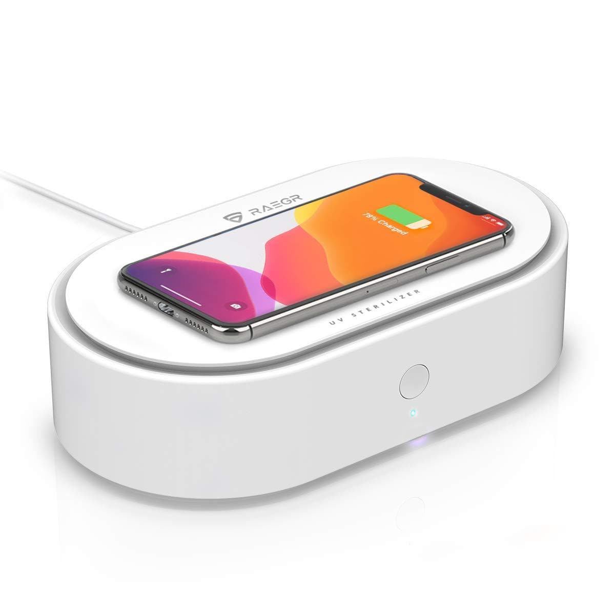 UV Sanitiser Box UVC Disinfection Box with 10W Qi Wireless Charger, UVC Tube Steriliser for Smartphones/Watches/Masks & Personal Items