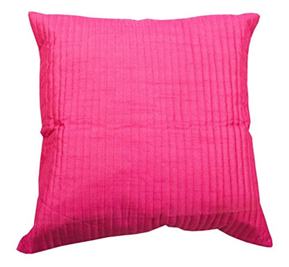 Silk Decorative Quilted Cushion Cover 16x16, 12x12 inch - Set of 5