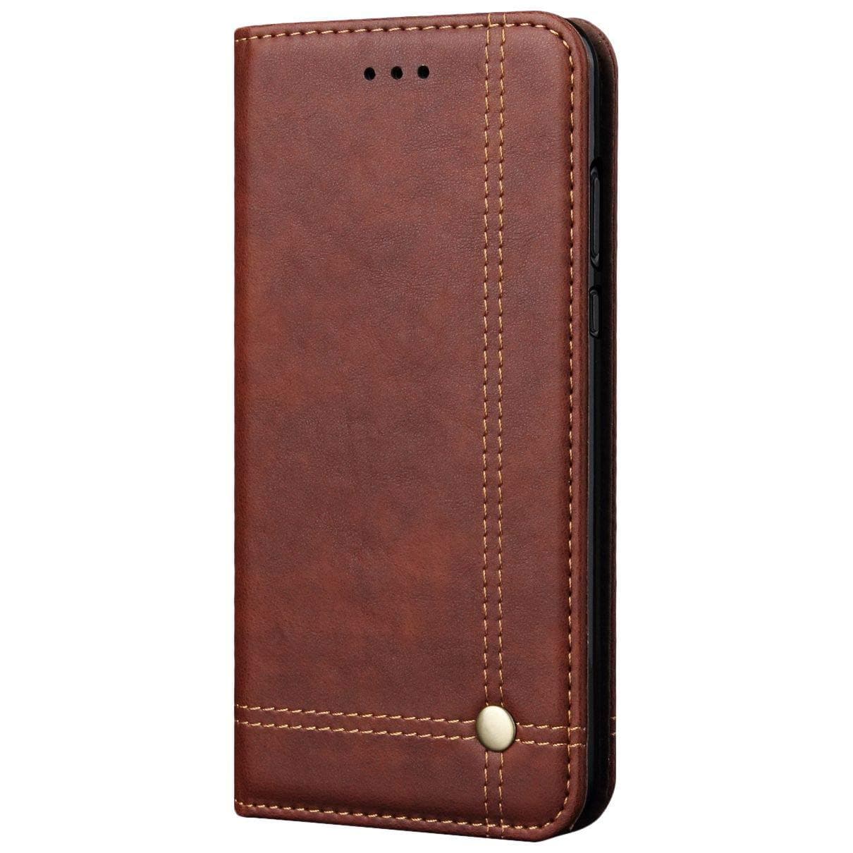 Magnetic Flip Cover for Samsung Galaxy Note 9 Leather Case Wallet Slim Book Cover with Card Slots Cash Pocket Stand Holder - Brown