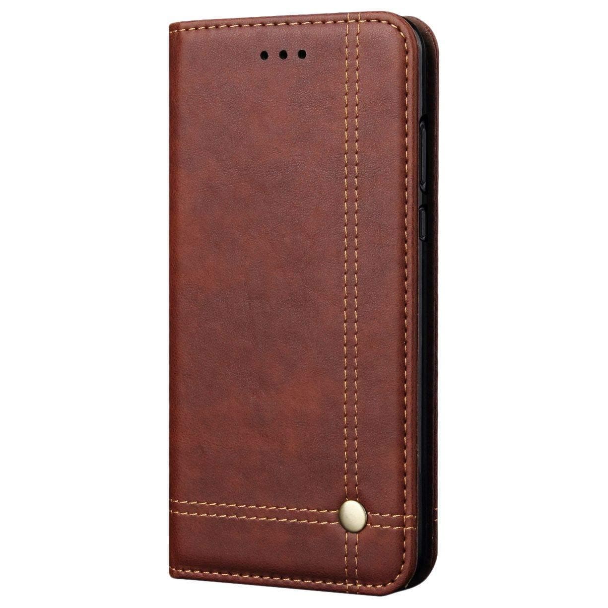 Magnetic Flip Cover for Samsung Galaxy Note 9 Leather Case Wallet Slim Book Cover with Card Slots Cash Pocket Stand Holder - Brown