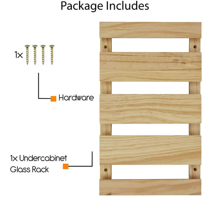 Under Cabinet Wine Glass Holder Rack Bar Shelf for 12 Glasses