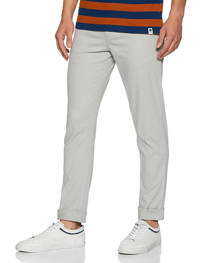 Zip Fly Cotton Slim Fit Casual Trousers