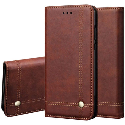 Magnetic Flip Cover for Samsung Galaxy Note 9 Leather Case Wallet Slim Book Cover with Card Slots Cash Pocket Stand Holder - Brown