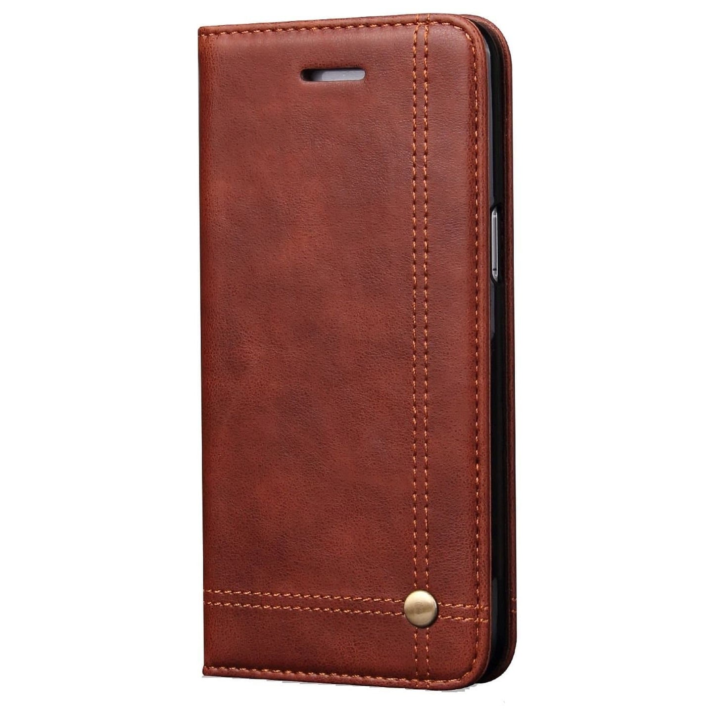 Magnetic Flip Cover for Samsung Galaxy Note 9 Leather Case Wallet Slim Book Cover with Card Slots Cash Pocket Stand Holder - Brown