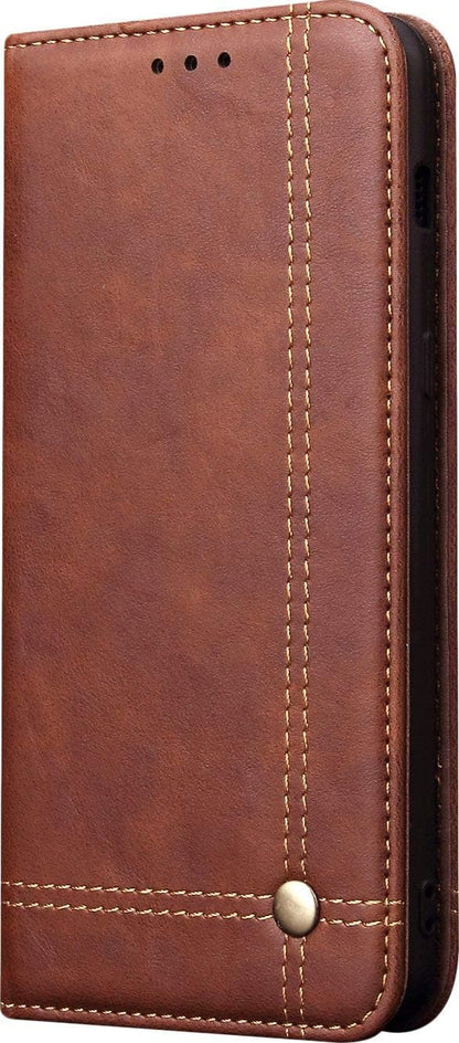 Magnetic Flip Cover for Samsung Galaxy Note 9 Leather Case Wallet Slim Book Cover with Card Slots Cash Pocket Stand Holder - Brown