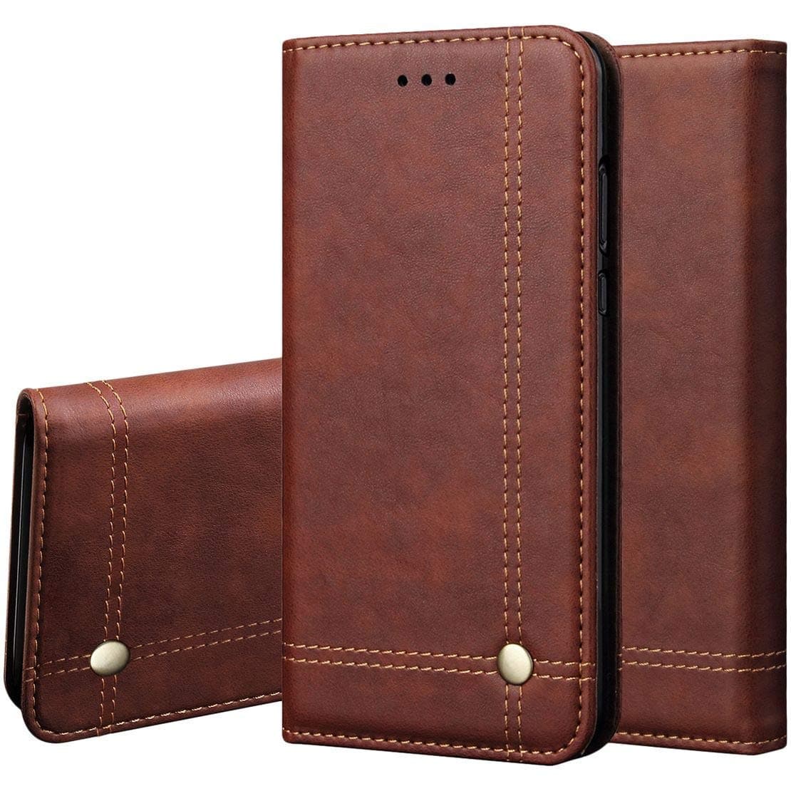 Magnetic Flip Cover for Samsung Galaxy Note 9 Leather Case Wallet Slim Book Cover with Card Slots Cash Pocket Stand Holder - Brown