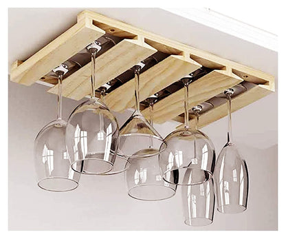 Under Cabinet Wine Glass Holder Rack Bar Shelf for 12 Glasses