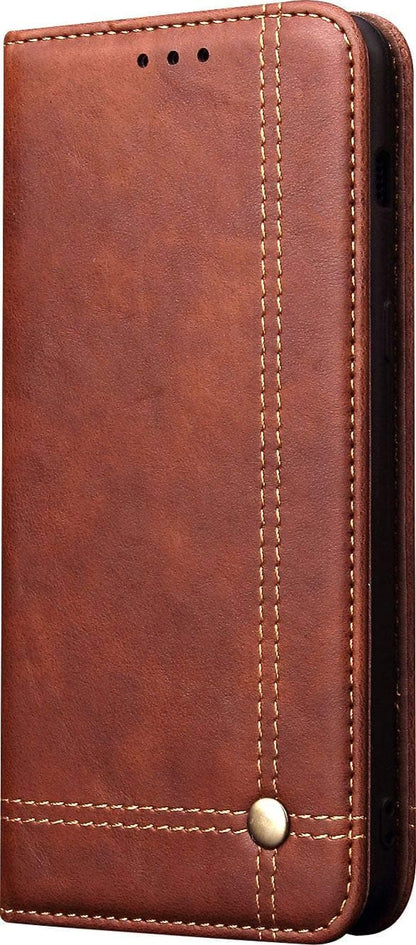 Magnetic Flip Cover for Samsung Galaxy Note 9 Leather Case Wallet Slim Book Cover with Card Slots Cash Pocket Stand Holder - Brown