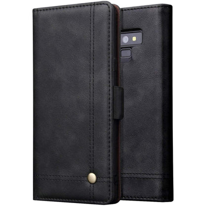 Magnetic Flip Cover for Samsung Galaxy Note 9 Leather Case Wallet Slim Book Cover with Card Slots Cash Pocket Stand Holder - Brown
