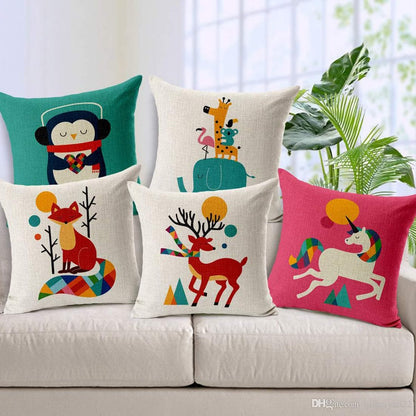 Jute Cushion Cover (Multicolour, 16x16)-Set of 5