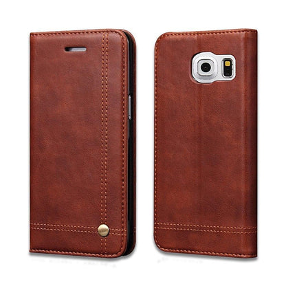 Magnetic Flip Cover for Samsung Galaxy Note 9 Leather Case Wallet Slim Book Cover with Card Slots Cash Pocket Stand Holder - Brown