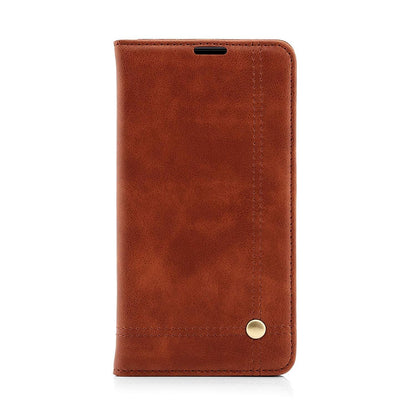 Magnetic Flip Cover for Samsung Galaxy Note 9 Leather Case Wallet Slim Book Cover with Card Slots Cash Pocket Stand Holder - Brown