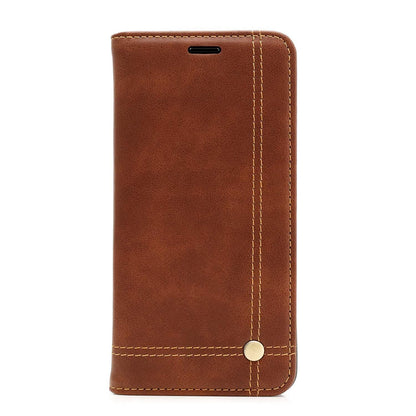 Magnetic Flip Cover for Samsung Galaxy Note 9 Leather Case Wallet Slim Book Cover with Card Slots Cash Pocket Stand Holder - Brown