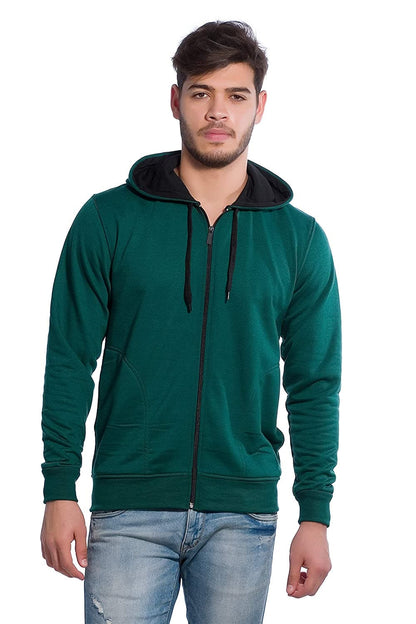 Full Sleeve Kangaroo Pockets Round Neck Hoodie Cotton Sweatshirt