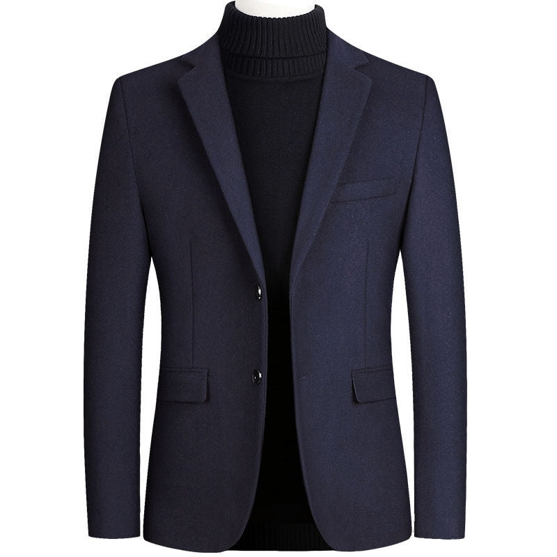 Single Breasted Luxury Wool Thick Business Blazers