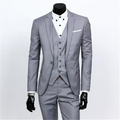 Men's Three-Piece Business Suit – Coat, Waistcoat & Trousers in England Style