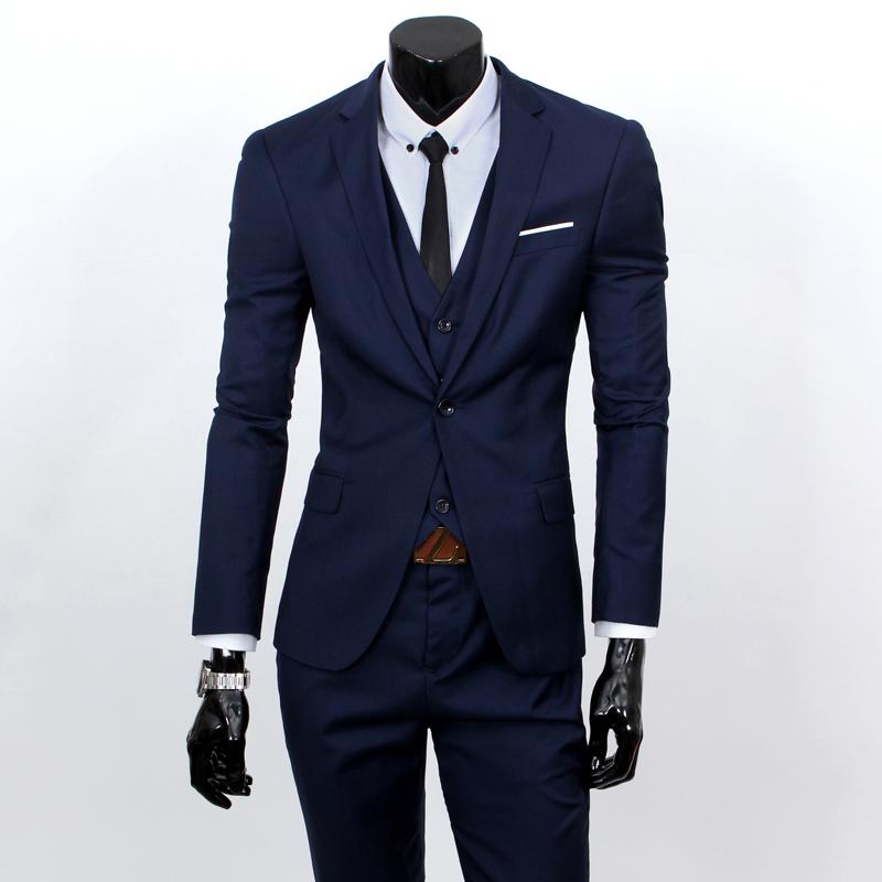 Men's Three-Piece Business Suit – Coat, Waistcoat & Trousers in England Style