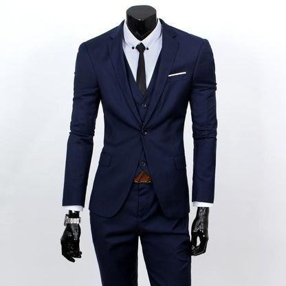 Men's Three-Piece Business Suit – Coat, Waistcoat & Trousers in England Style
