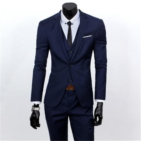 Men's Three-Piece Business Suit – Coat, Waistcoat & Trousers in England Style