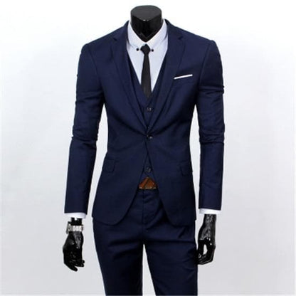Men's Three-Piece Business Suit – Coat, Waistcoat & Trousers in England Style