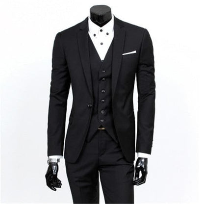 Men's Three-Piece Business Suit – Coat, Waistcoat & Trousers in England Style