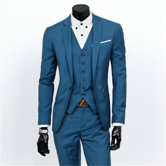 Men's Three-Piece Business Suit – Coat, Waistcoat & Trousers in England Style