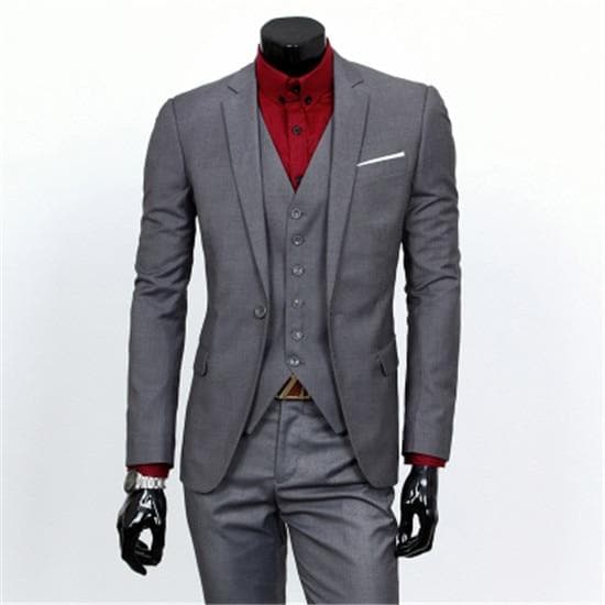 Men's Three-Piece Business Suit – Coat, Waistcoat & Trousers in England Style