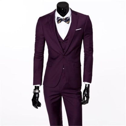 Men's Three-Piece Business Suit – Coat, Waistcoat & Trousers in England Style