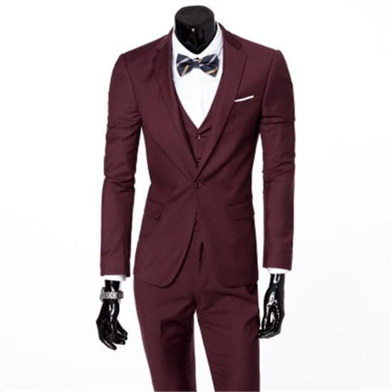 Men's Three-Piece Business Suit – Coat, Waistcoat & Trousers in England Style